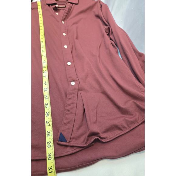 Untuckit Mens Burgundy Soft Long Sleeve Cotton Slim Fit Button Shirt Large Tall - Picture 8 of 8